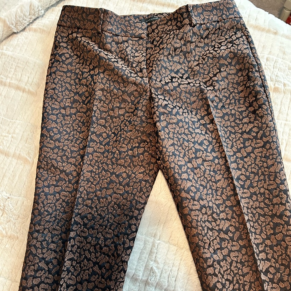 Ann Taylor Black and Brown Patterned Pants
